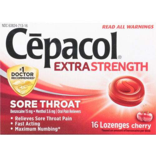 Cepacol Sore Throat, Extra Strength, Cherry, Lozenges