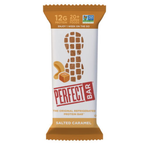 PERFECT BAR Gluten-Free Salted Caramel Cashew Butter and Peanut Butter Protein Bar, 2.2 oz