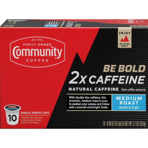 Community 2x Caffeine Medium Roast Coffee Single-Serve Cups