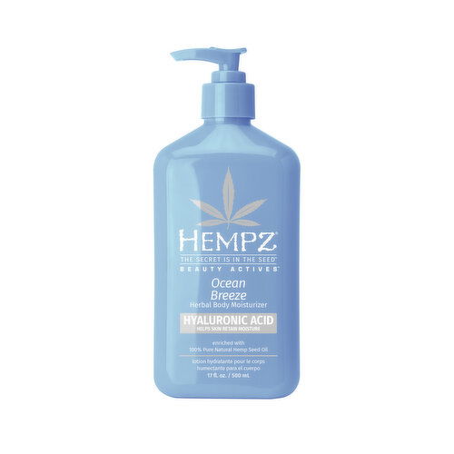 Hempz Beauty Actives Ocean Breeze Herbal Body Moisturizer with Hyaluronic Acid