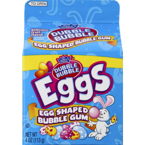 Dubble Bubble Bubble Gum, Egg Shaped, Delicious Fruit Flavor