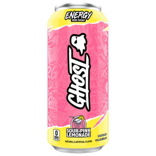 Ghost Zero Sugar Sour Pink Lemonade Energy Drink - 16 Fluid Ounce