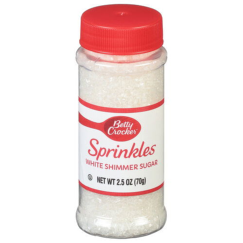 Betty Crocker Sprinkles, White Shimmer Sugar - 2.5 Ounce