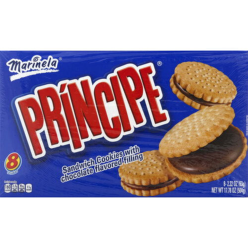 Marinela Sandwich Cookies, with Chocolate Flavored Filling, Principe