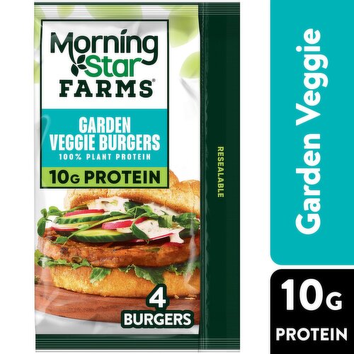 MorningStar Farms Plant Based Veggie Burgers, Garden Veggie