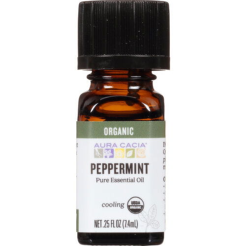 Aura Cacia Pure Essential Oil, Organic, Peppermint, Cooling