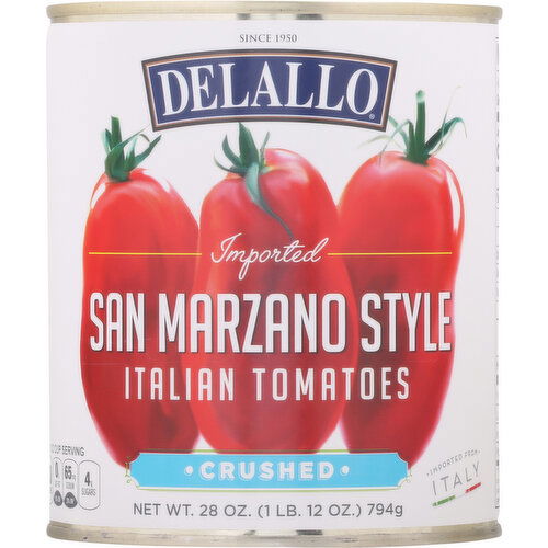 Delallo Italian Tomatoes, San Marzano Style, Crushed