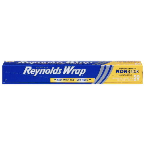 Reynolds Wrap Aluminum Foil, Everyday Strength, Nonstick, 50 Square Feet