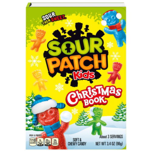 SOUR PATCH KIDS Soft & Chewy Candy, Christmas Storybook, Stocking Stuffer, 3.4 oz