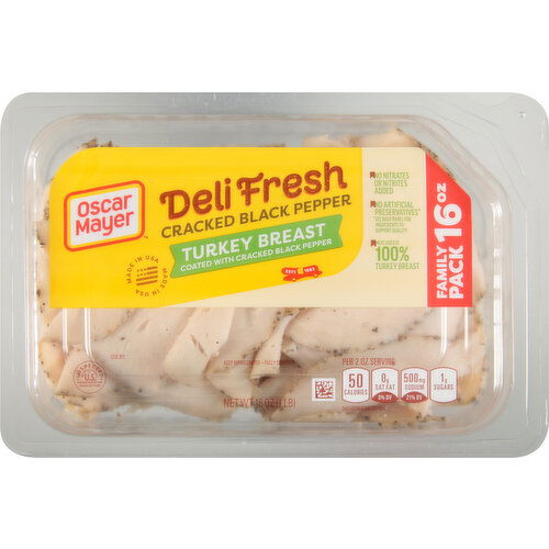 Oscar Mayer Turkey Breast, Cracked Black Pepper, Family Pack