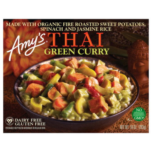 Amy's Frozen Thai Green Curry Asian Meal, Vegan, Gluten Free, 10 oz.