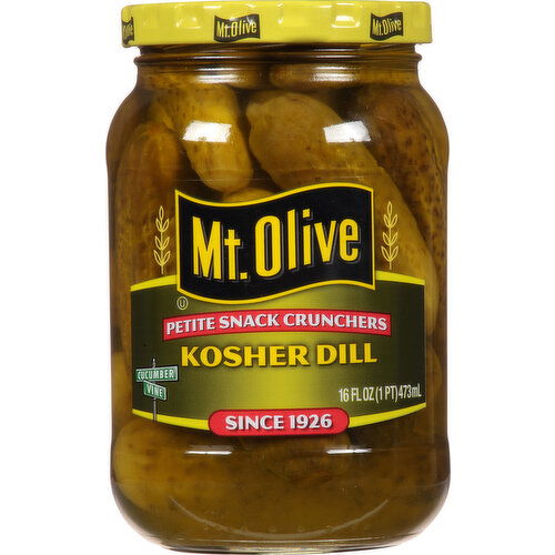 Mt Olive Kosher Dill Petite Snack Crunchers Pickles - 16 Fluid Ounce
