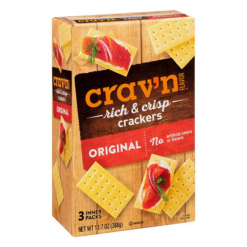 Crav'n Flavor Crackers, Original, Rich & Crisp,