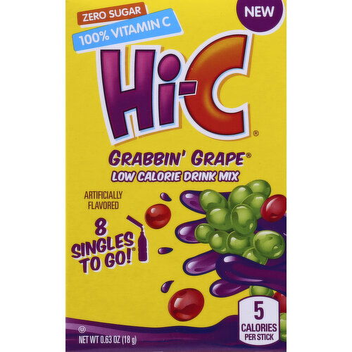 Hi-C Drink Mix, Low Calorie, Grabbin' Grape