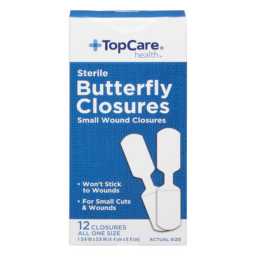 TopCare Butterfly Closures, Sterile, All One Size