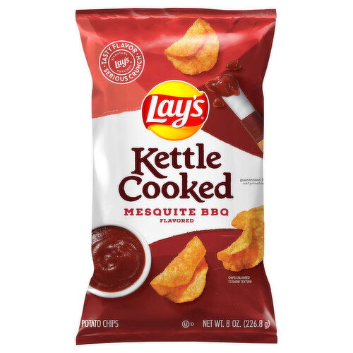 Lay's Potato Chips, Mesquite BBQ Flavored, Kettle Cooked