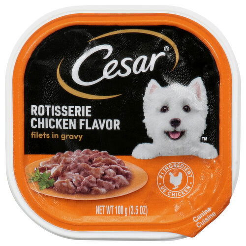 Cesar Filets in Gravy Rotisserie Chicken Flavor Canine Cuisine - 3.5 Ounce