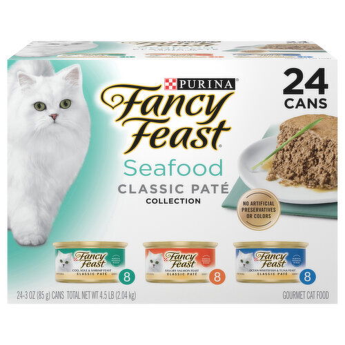 Fancy Feast Cat Food, Gourmet, Seafood, Classic Pate Collection