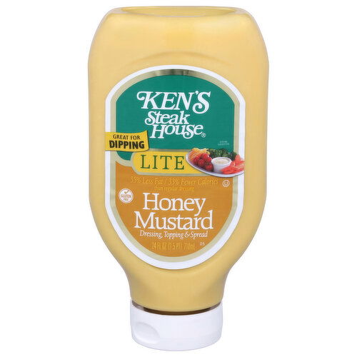 Ken's Steak House Lite Honey Mustard Dressing Topping & Spread - 24 Fluid Ounce