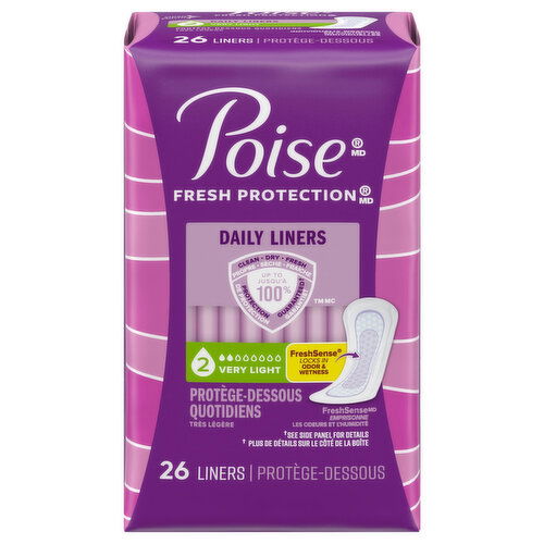 Poise Very Light Daily Liners - 26 Each
