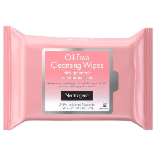 Neutrogena Cleansing Wipes, Oil-Free, Pink Grapefruit