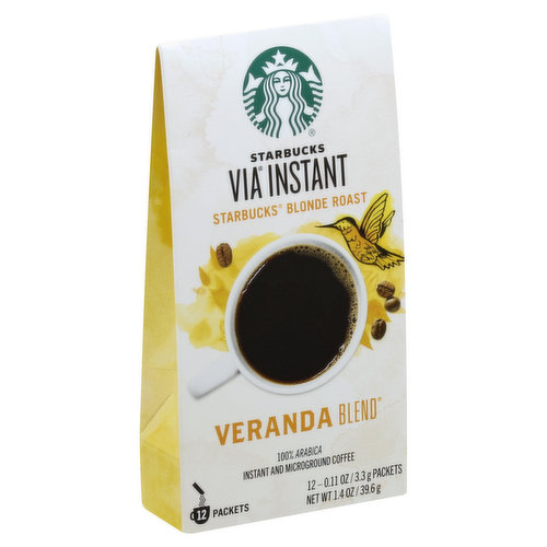 Starbucks Coffee, 100% Arabica, Instant and Microground, Blonde Roast, Veranda Blend, Packets