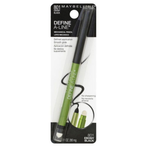 maybelline Mechanical Pencil, Ebony Black 801 - 0.01 Ounce
