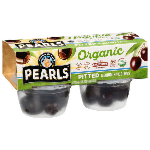 Pearls Olives, Organic, Medium Ripe, Pitted