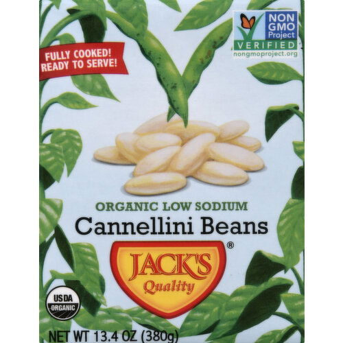 Jacks Quality Cannellini Beans, Organic, Low Sodium