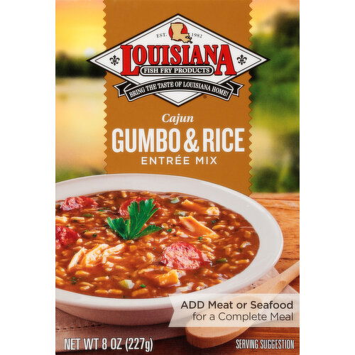 Louisiana Fish Fry Products Entree Mix, Gumbo & Rice, Cajun