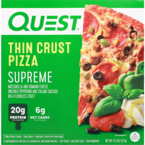 Quest Pizza, Thin Crust, Supreme