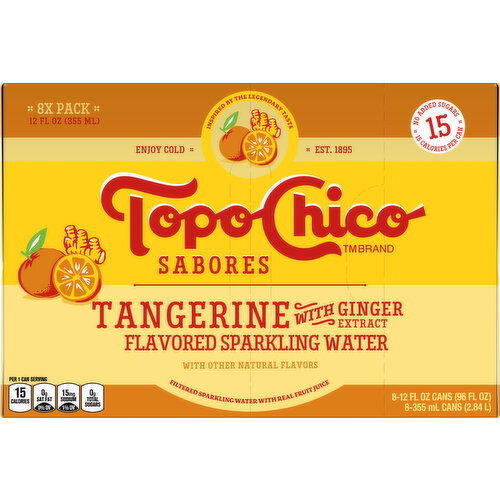 Topo Chico Sparkling Water, Tangerine with Ginger Extract