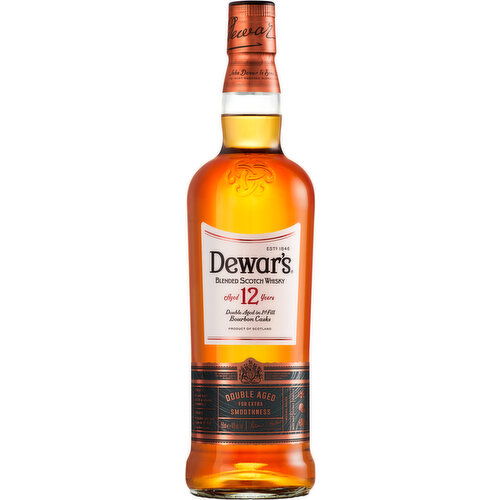 Dewar's Aged 12 Years Double 1st Fill Bourbon Casks Blended Scotch Whisky, 750 ml    