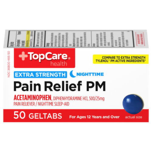 TopCare Extra Strength Nighttime Geltabs Pain Relief PM - 50 Each