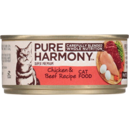 Pure Harmony Cat Food, Chicken & Beef Recipe, Super Premium, Pate