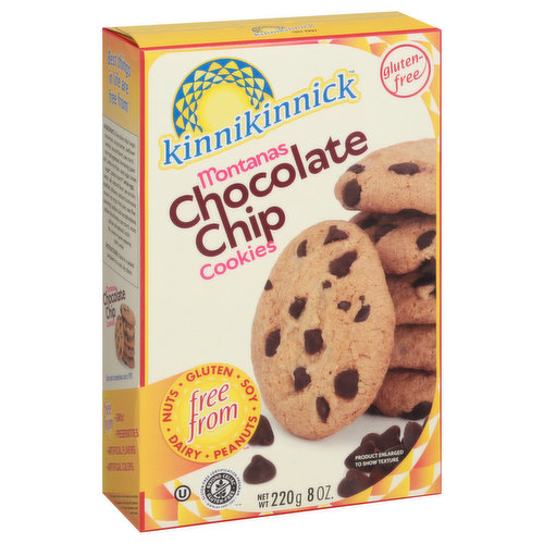 Kinnikinnick Cookies, Chocolate Chip, Montanas