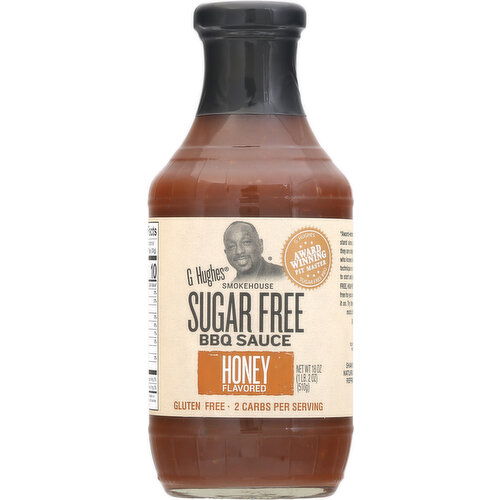 G Hughes BBQ Sauce, Sugar Free, Honey Flavored, Smokehouse