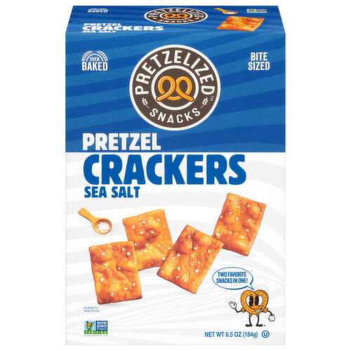 Pretzelized Snacks Crackers, Pretzel, Oven Baked, Sea Salt, Bite Sized - 6.5 Ounce