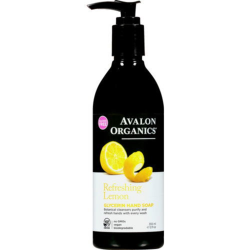 Avalon Organics Hand Soap, Glycerin, Refreshing Lemon