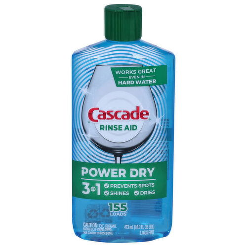 Cascade Rinse Aid, Power Dry, 3 in 1