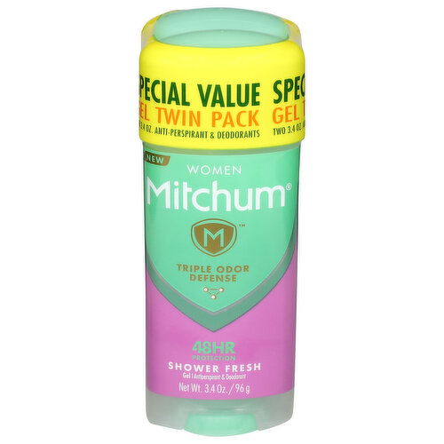 Mitchum Antiperspirant & Deodorant, Shower Fresh, Women, Gel, Twin Pack