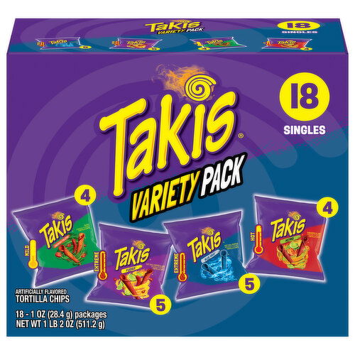 Takis Tortilla Chips, Assorted, Variety Pack