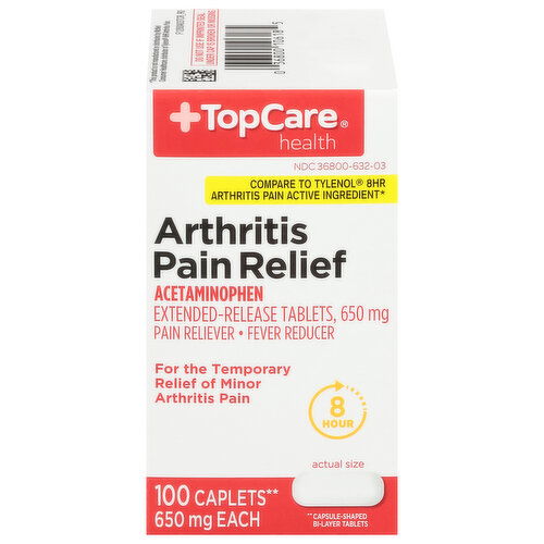 TopCare Arthritis Pain Relief, 650 mg, Caplets