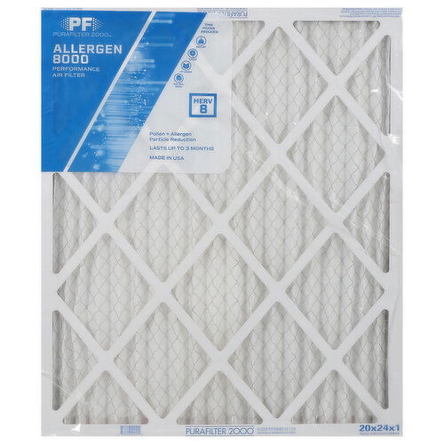 Purafilter 2000 Air Filter, Performance, Allergen 8000 - 1 Each