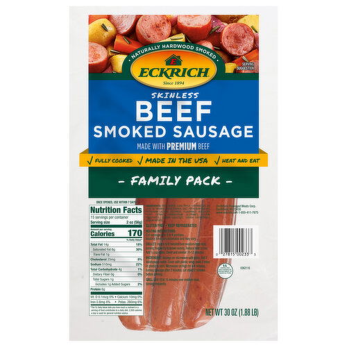 Eckrich skinless smoked sausage best sale