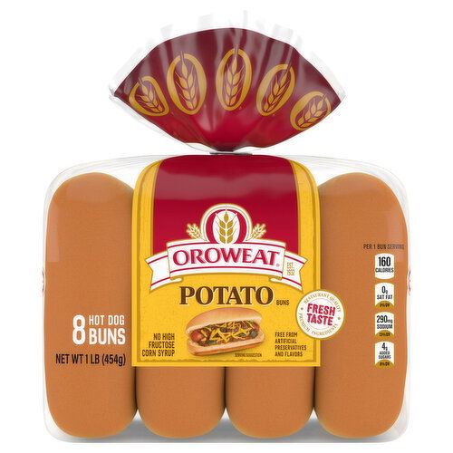 Oroweat Potato Hot Dog Buns - 8 Each