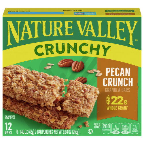 Nature Valley Granola Bars, Pecan Crunch, Crunchy