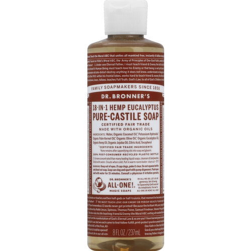 Dr. Bronner's Castile Soap, Pure, 18-In-1 Hemp, Eucalyptus