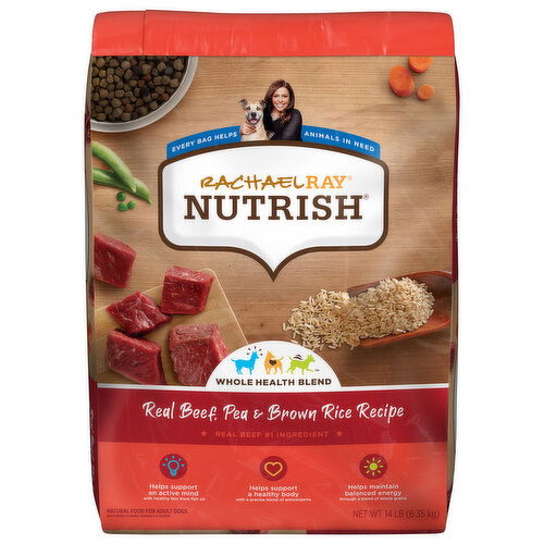 Rachael Ray Nutrish Food for Dog, Real Beef, Pea & Brown Rice Recipe, Adult