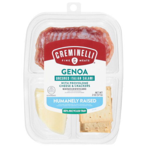 Creminelli Fine Meats Genoa, with Provolone Cheese & Crackers